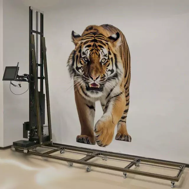 tiger wall print at gym
