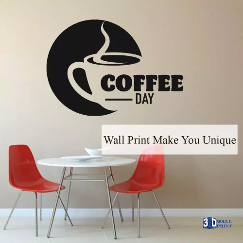 cafe interior design with wall print